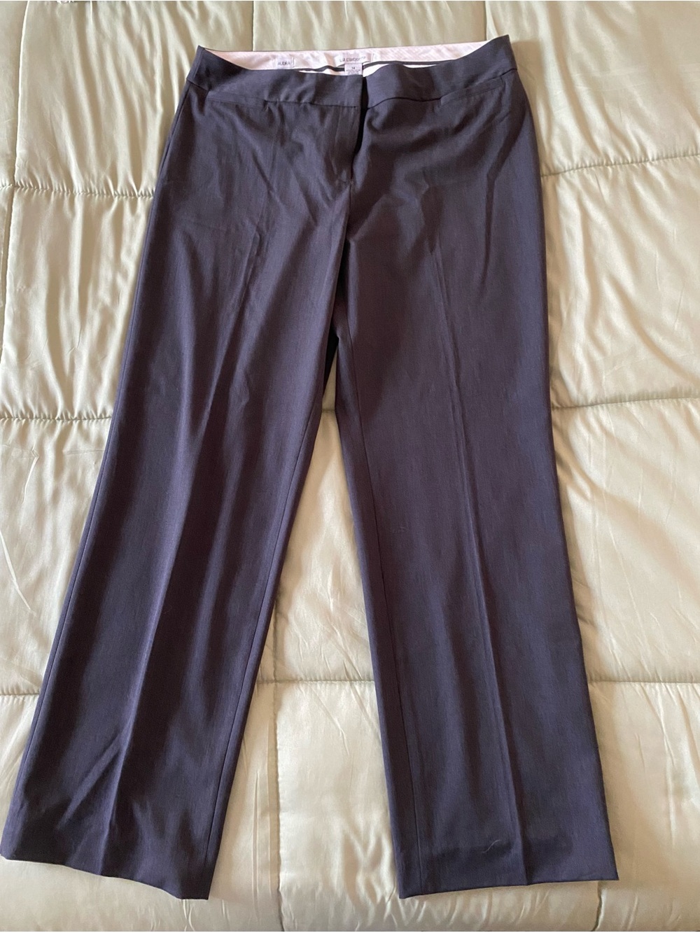 Liz Claiborne Dark Gray Straight-Leg Dress Pants